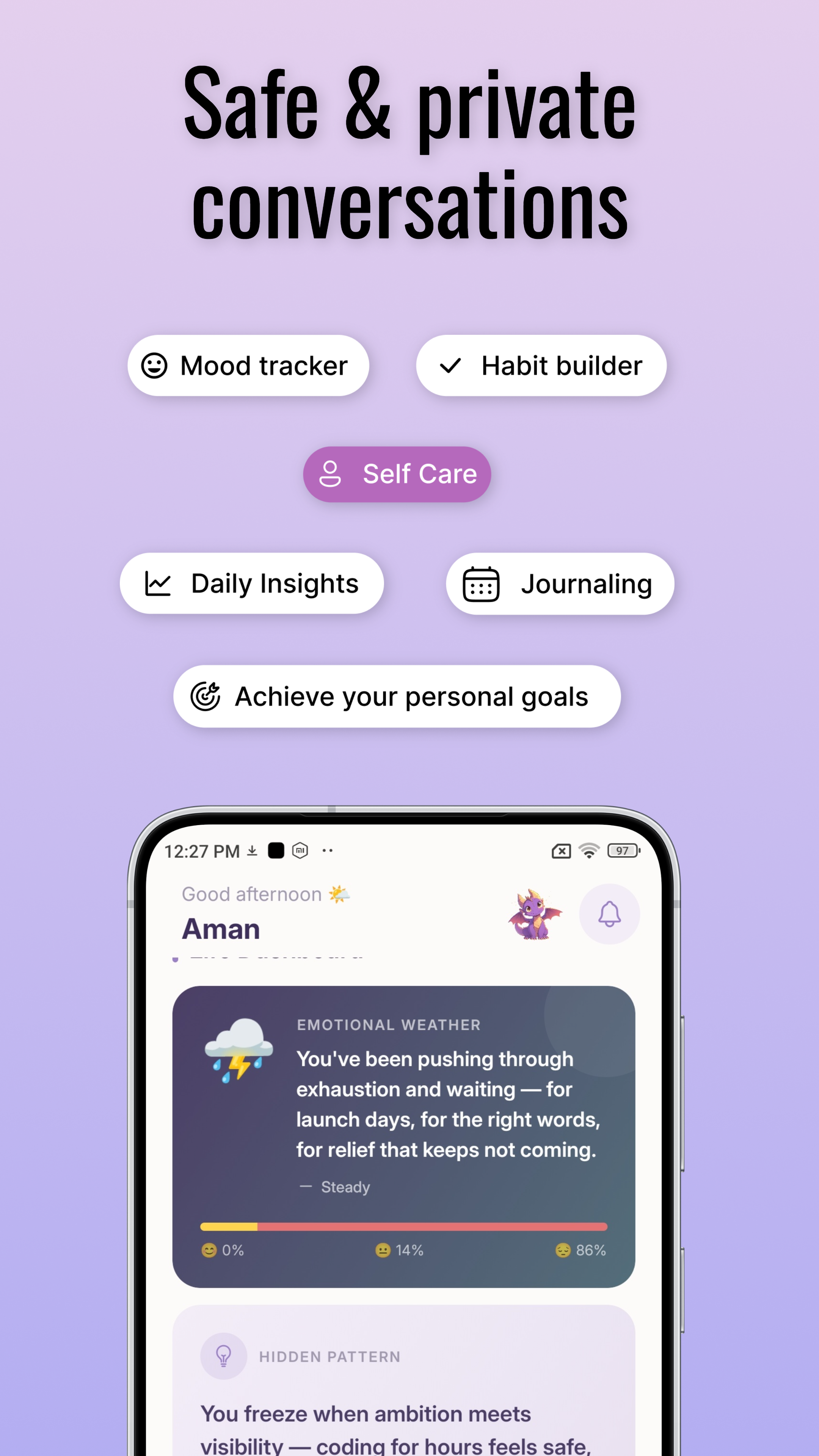 LifeLet App — Safe & private conversations with AI mood tracking